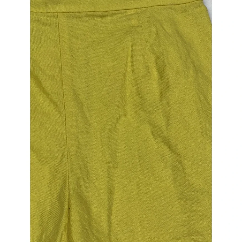 J.Crew Women 0 Yellow Cotton Blend‎ Preppy High-Rise Ruffle Trim Chino Shorts